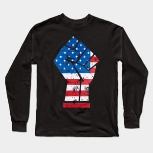 4th of July black power fist Long Sleeve T-Shirt